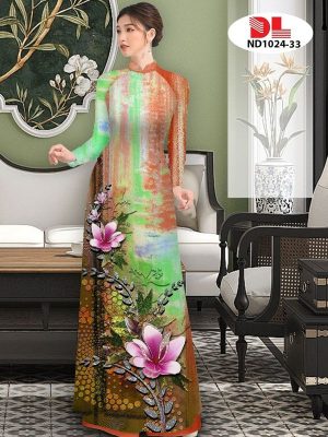 Vải Áo Dài Hoa In 3D AD ND1024 21
